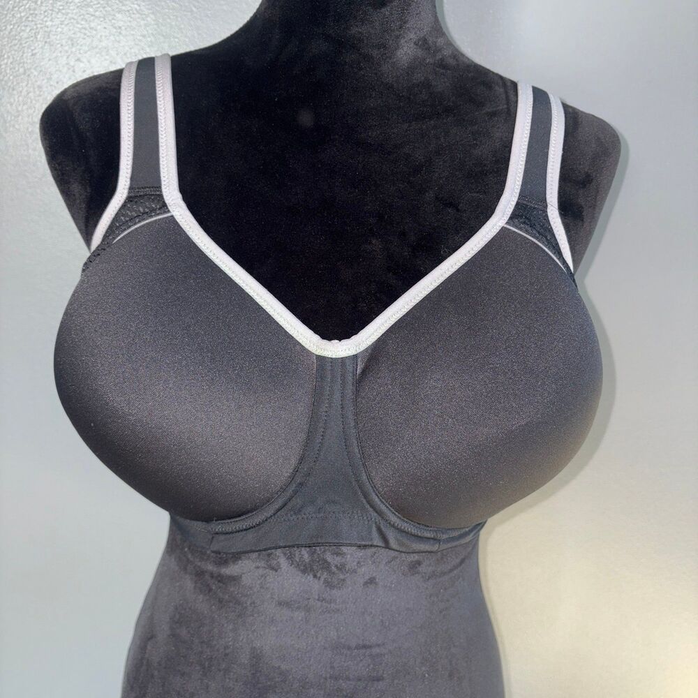 Wacoal Racerback Convertible Underwire Sports Bra Womens 36G Black Gray
